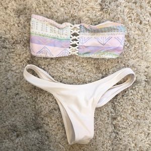 San Lorenzo “Hawaiian Palms” Braided Bandeau Top